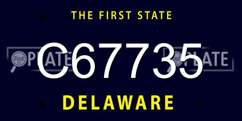 C67735 Delaware License Plate