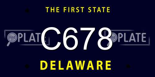 C678 Delaware License Plate