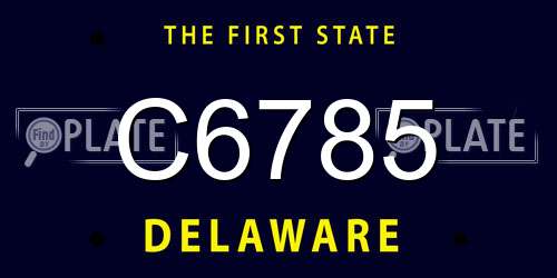 C6785 Delaware License Plate