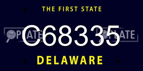 C68335 Delaware License Plate