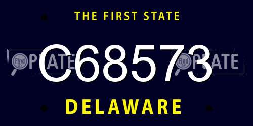 C68573 Delaware License Plate