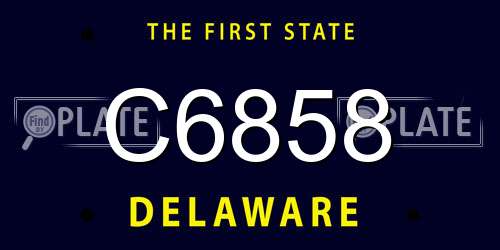 C6858 Delaware License Plate