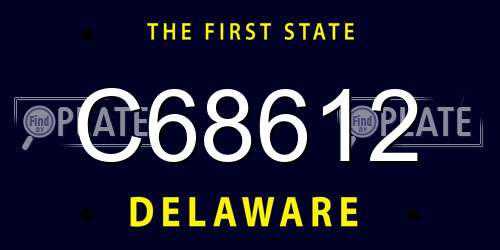 C68612 Delaware License Plate