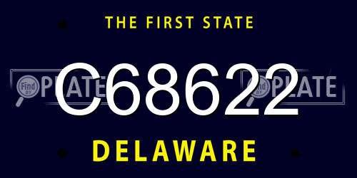 C68622 Delaware License Plate