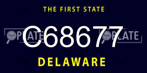 C68677 Delaware License Plate