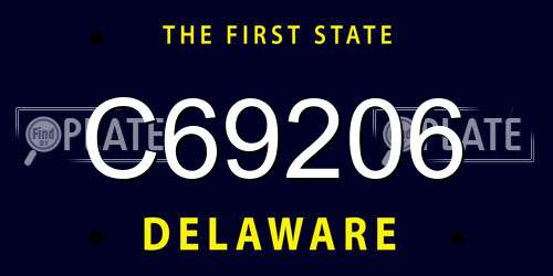 C69206 Delaware License Plate