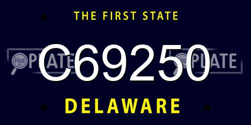 C69250 Delaware License Plate