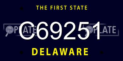 C69251 Delaware License Plate