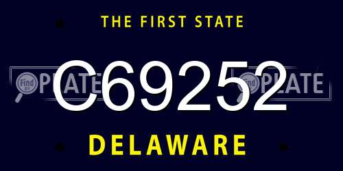 C69252 Delaware License Plate