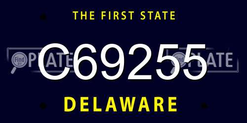 C69255 Delaware License Plate