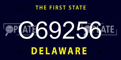C69256 Delaware License Plate