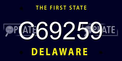 C69259 Delaware License Plate