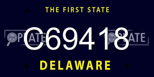 C69418 Delaware License Plate