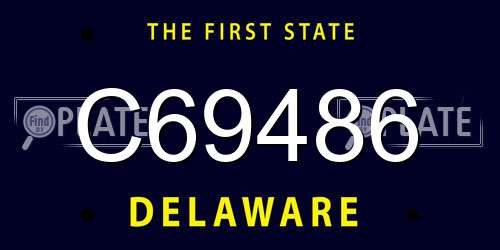C69486 Delaware License Plate