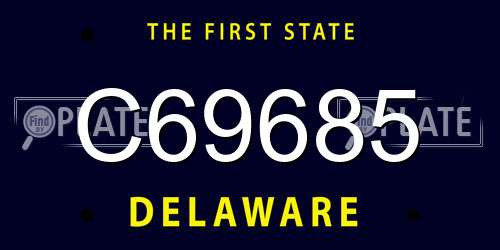 C69685 Delaware License Plate