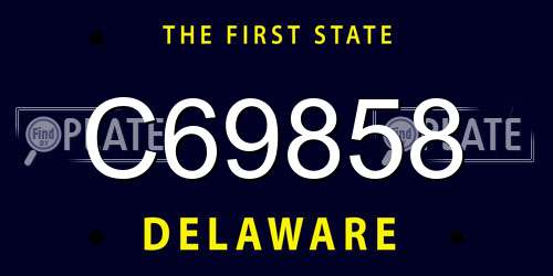 C69858 Delaware License Plate