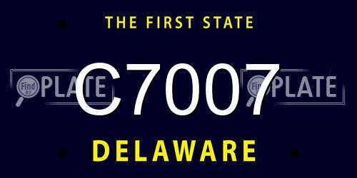 C7007 Delaware License Plate