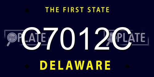 C7012C Delaware License Plate