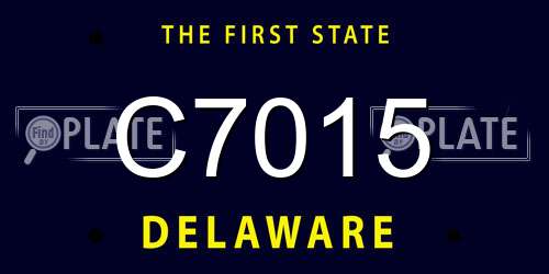 C7015 Delaware License Plate