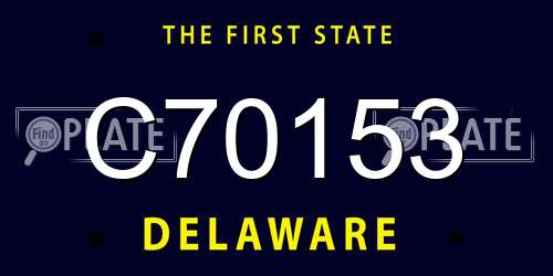C70153 Delaware License Plate