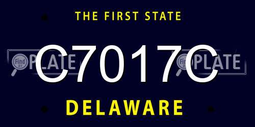 C7017C Delaware License Plate