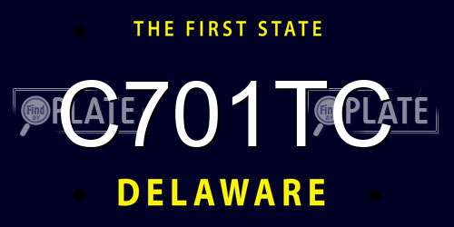C701TC Delaware License Plate