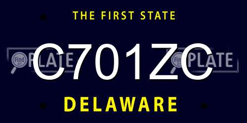 C701ZC Delaware License Plate