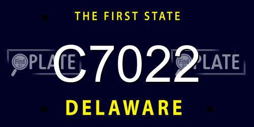 C7022 Delaware License Plate