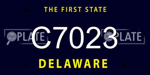 C7023 Delaware License Plate