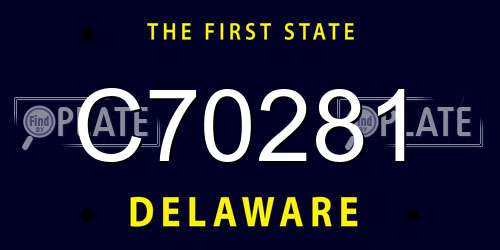 C70281 Delaware License Plate