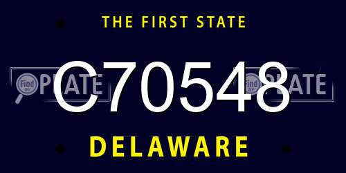 C70548 Delaware License Plate