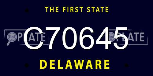 C70645 Delaware License Plate