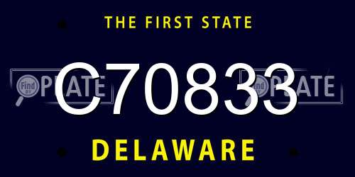 C70833 Delaware License Plate