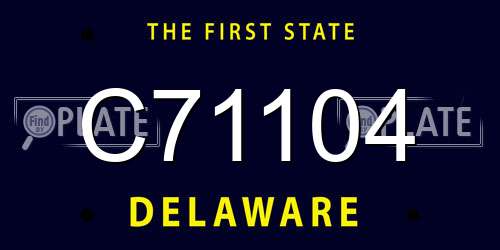 C71104 Delaware License Plate