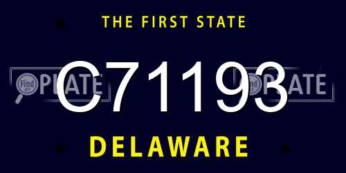 C71193 Delaware License Plate