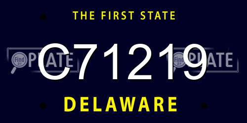 C71219 Delaware License Plate