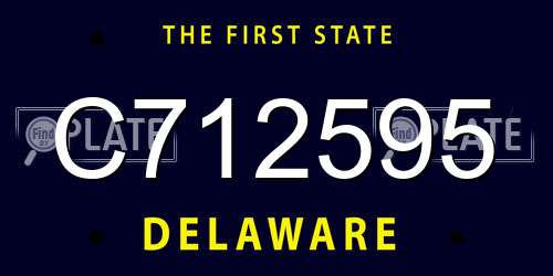 C712595 Delaware License Plate