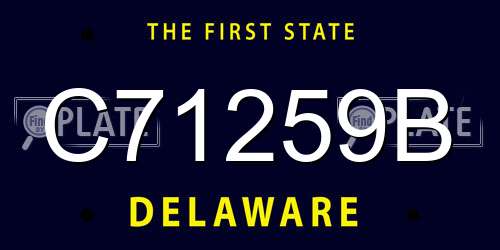 C71259B Delaware License Plate
