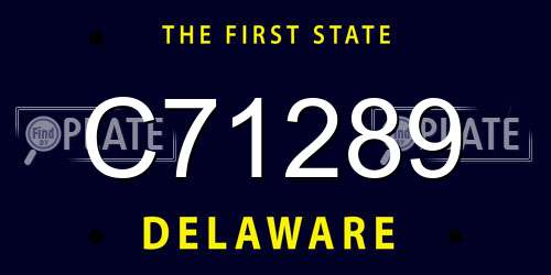 C71289 Delaware License Plate