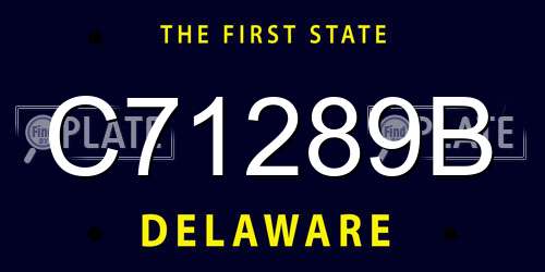 C71289B Delaware License Plate