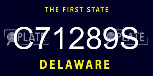 C71289S Delaware License Plate
