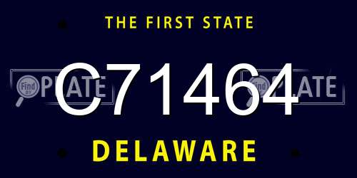 C71464 Delaware License Plate