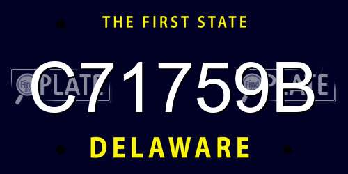 C71759B Delaware License Plate