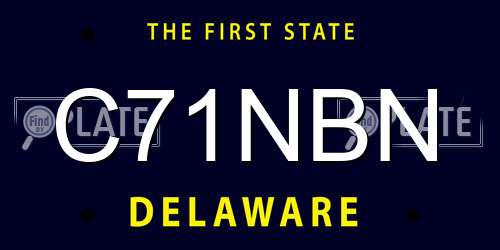 C71NBN Delaware License Plate