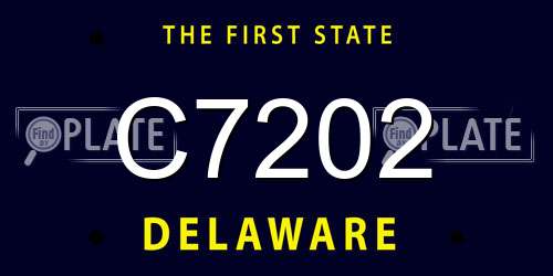 C7202 Delaware License Plate