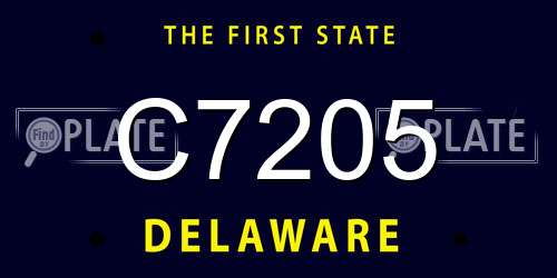 C7205 Delaware License Plate