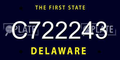 C722243 Delaware License Plate
