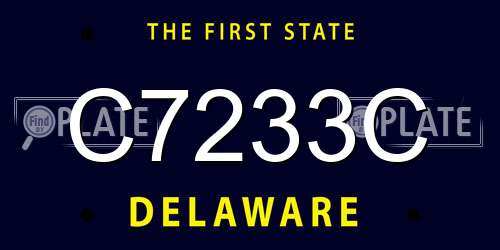 C7233C Delaware License Plate