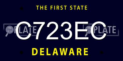 C723EC Delaware License Plate