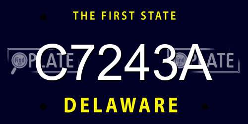 C7243A Delaware License Plate